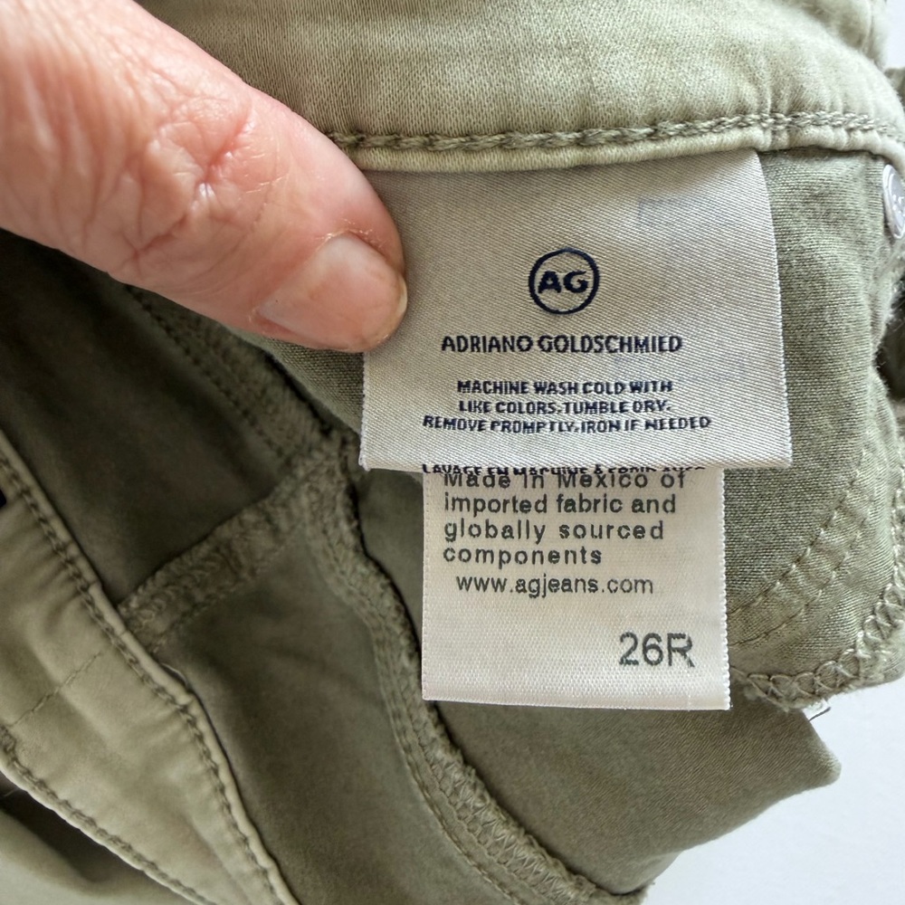 AG Adriano Goldschmied Olive Green Skinny Jeans Size 26 Stretch Mid Rise  Denim - Picture 11 of 16